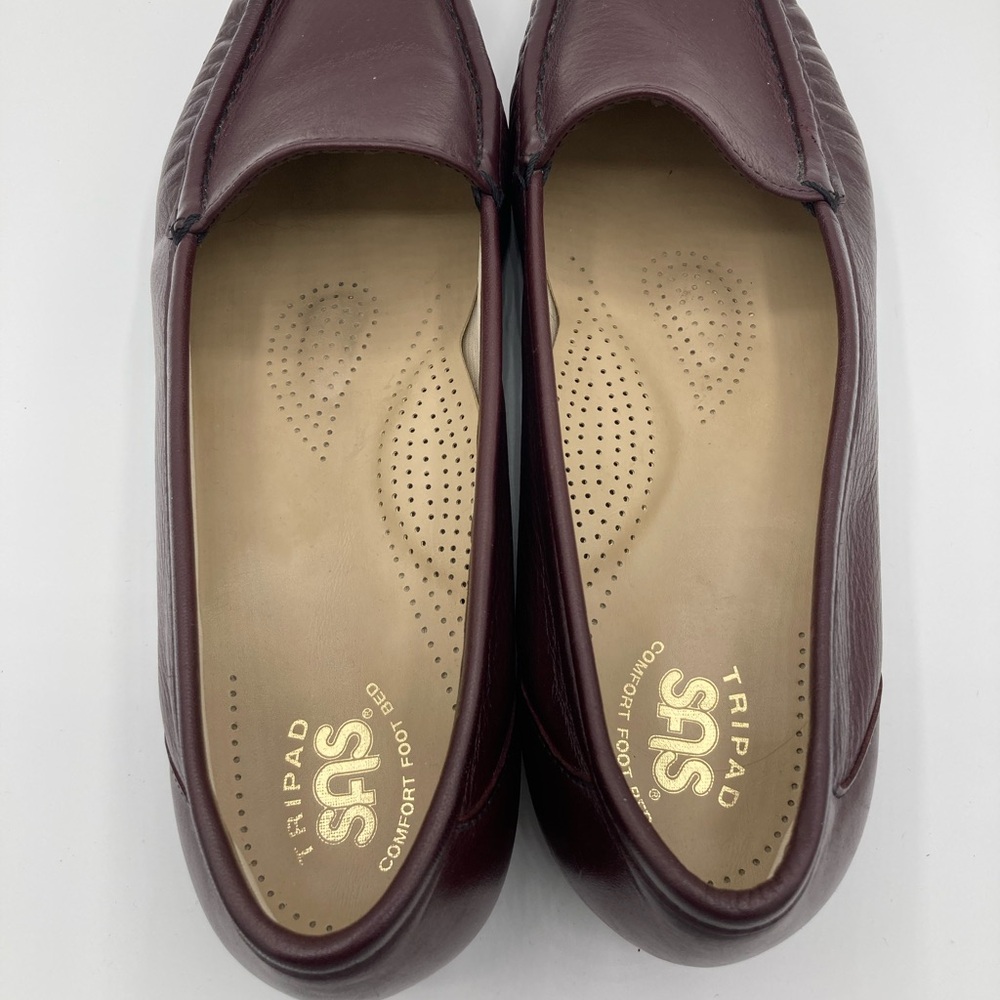 SAS Shoes Simplify Loafer Womens Size 10 Leather Burgundy Made in USA - Picture 5 of 7